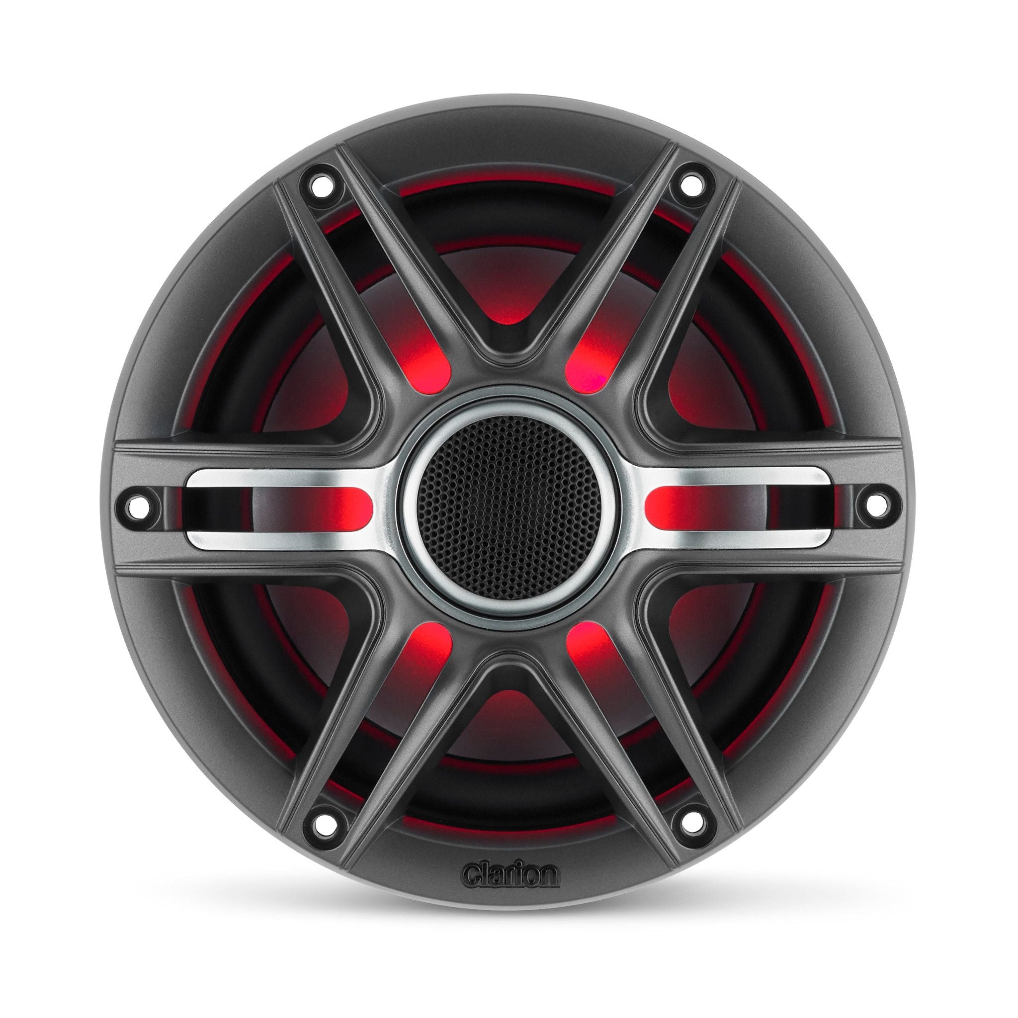 Front of CMSP-651RGB-SG Coaxial Speaker Overhead Lit Red